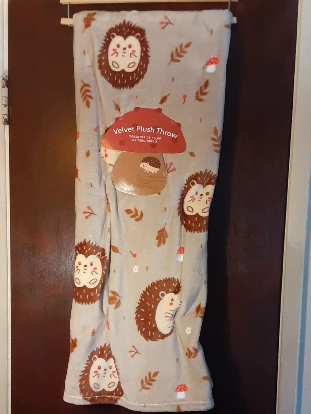 Beige Hedgehog Plush Throw